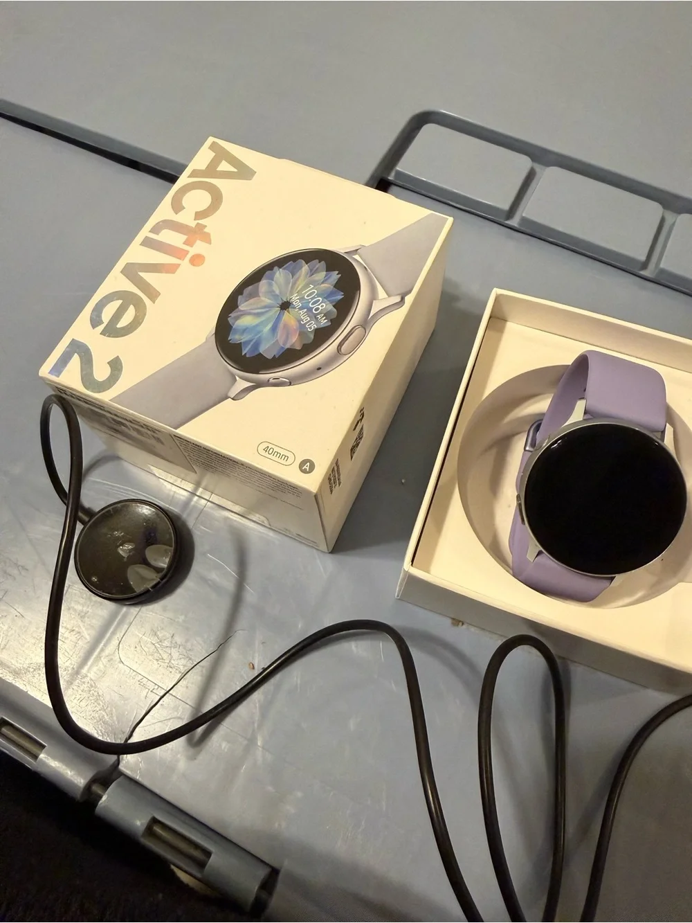 Samsung Galaxy Watch Active2 - Lavender Band with Silver Case